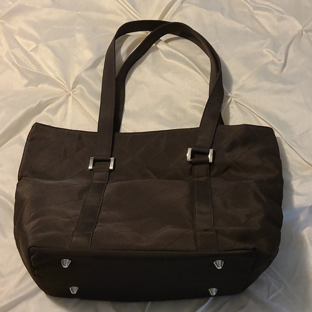 Dark brown shoulder handbag